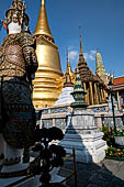 Bangkok Grand Palace,  Wat Phra Keow (temple of the Emerald Buddha). Overview of the raised platform from one of the western entrance.